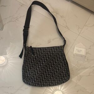 Dior Navy & Gray Monogram Messenger Bag 💯 Authentic